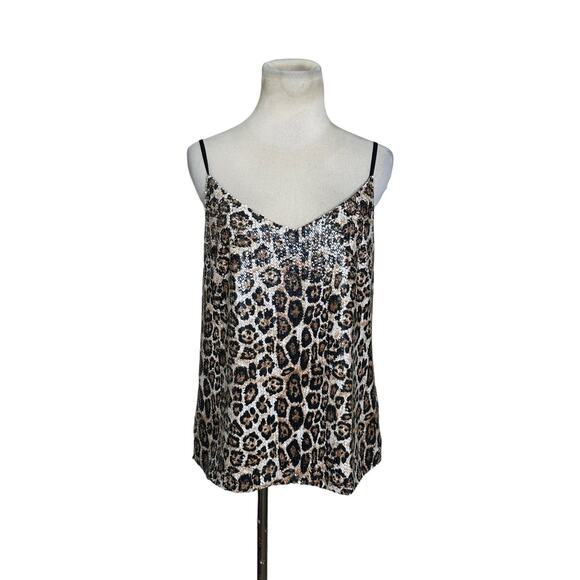 KUT Leopard Print Sequin Front Cami Tank Top size Small - Picture 14 of 16